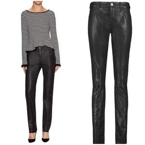 NWT MSRP $985 Current/Elliott  The Ankle Skinny Lamb Leather Pants 27 ASO Celeb